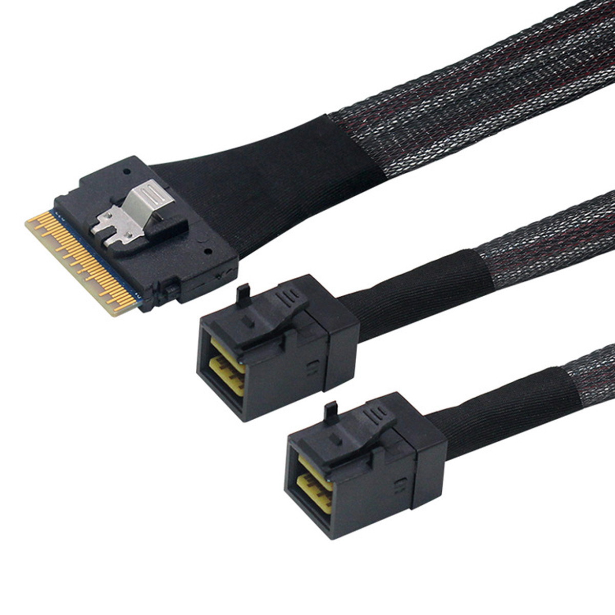 FVH PCIE SlimSAS 74Pin SFF-8654 8i转双8087 8643服务器转接线-图0