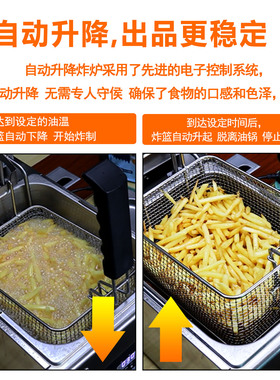 亿贝斯特自动升降炸炉电炸大容量