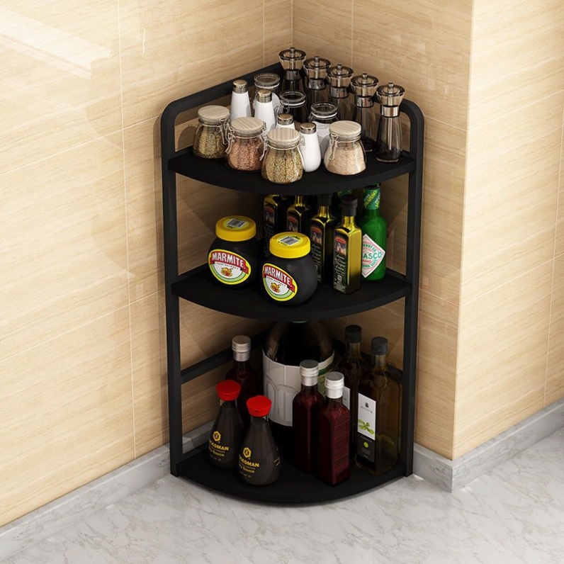 转角置物架调味品架厨房用品大全台面调料架不锈钢三角墙角收纳架 - 图2