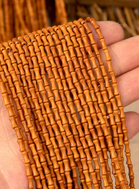 天然橄榄石竹节朱砂款手链高油橄榄核竹节手工配件饰品吊坠手机链