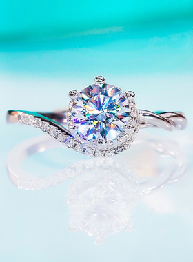 莫桑钻群镶旋涡藤蔓戒指