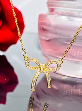 镀金金莫桑石镶钻百搭ins项链