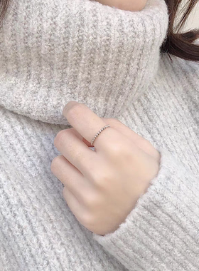 进口D色莫桑石麻花戒指