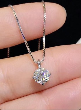 简约显钻四爪银镀金项链精致气质