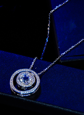 圆盘圈圈项链铂金欧美风格