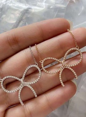 玫瑰金莫桑石时尚风轻奢项链