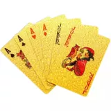 Золотой покер ПВХ Пластиковый пластиковый водонепроницаемый творческий местный тиран золотой металлический парк Кэт -карта Золотая фольга покер