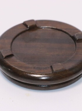 实木黑檀圆形底座素面红木陶瓷茶壶香炉花瓶奇石佛像器件摆件底座