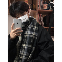 Plaid scarf Mens autumn Winter Korean version send boyfriend gifts The Beatles 100 hitch a student couple warm up the neck trend