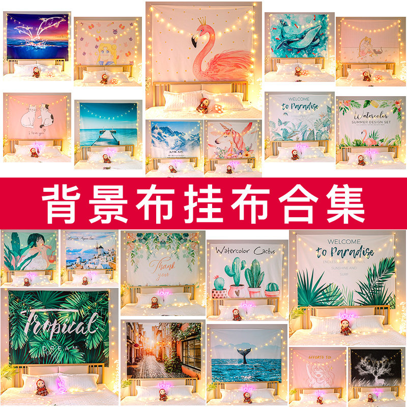 背景布ins风挂布挂毯网红抖音直播卧室宿舍房间布置