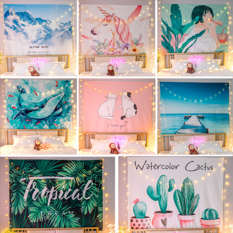 背景布ins风挂布挂毯网红抖音直播卧室宿舍房间布置