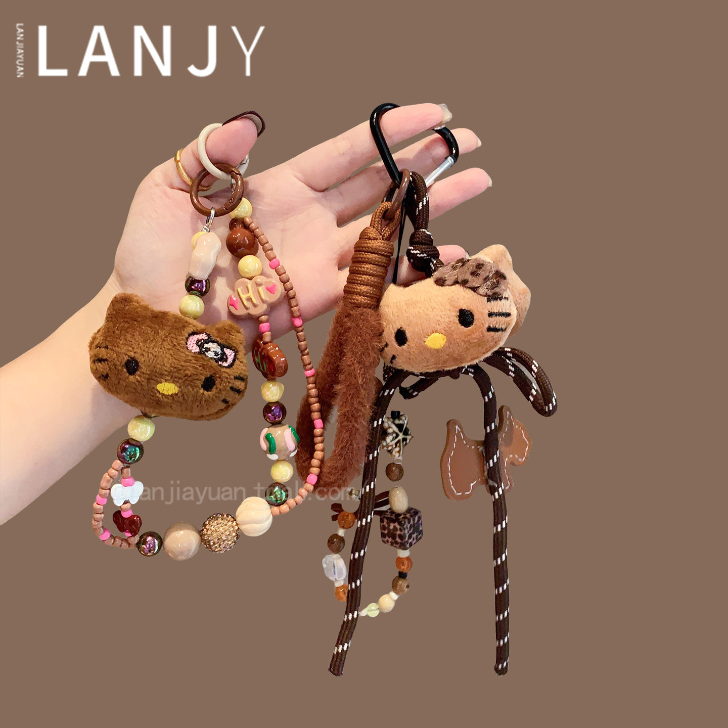 韩版秋冬可爱猫咪挂件挂绳时尚百搭包包挂饰手机防丢手机链钥匙扣 - 图3