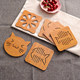 Wooden cartoon heat insulation mat dining table anti-slip tea cup