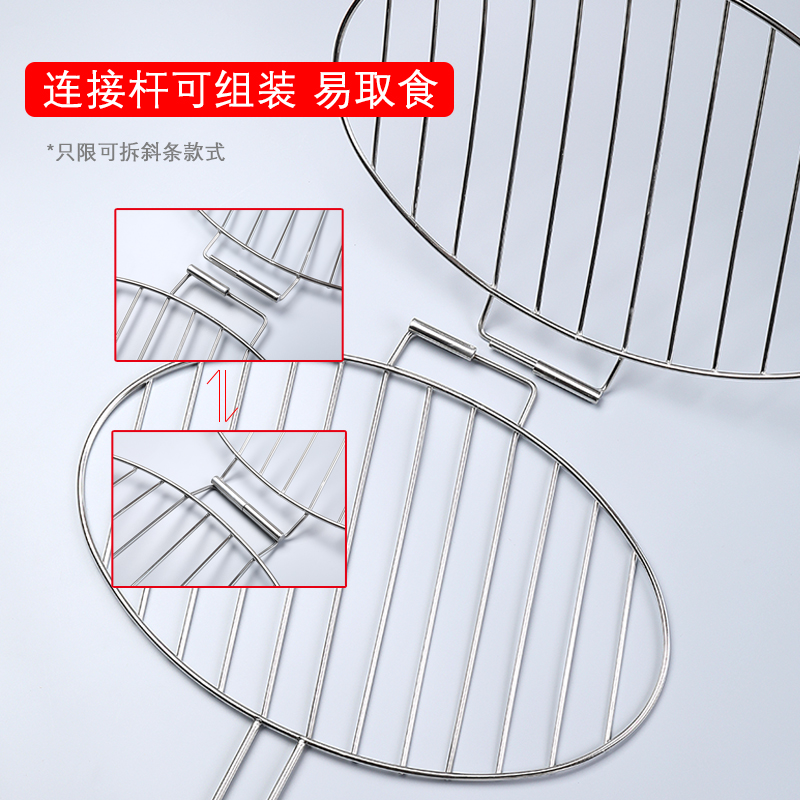 烤鱼夹子不锈钢烤鱼架子烤鱼网夹烧烤网夹板圆形烧烤工具用品商用-图0