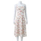 Summer floral suspender waist slimming dress