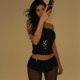 Black sequined high-end tube top mini shorts set
