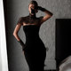 Elegant hot girl's black blouse and tube top dress