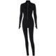 European and American fashion hot girls front zipper thin velvet jumpsuit