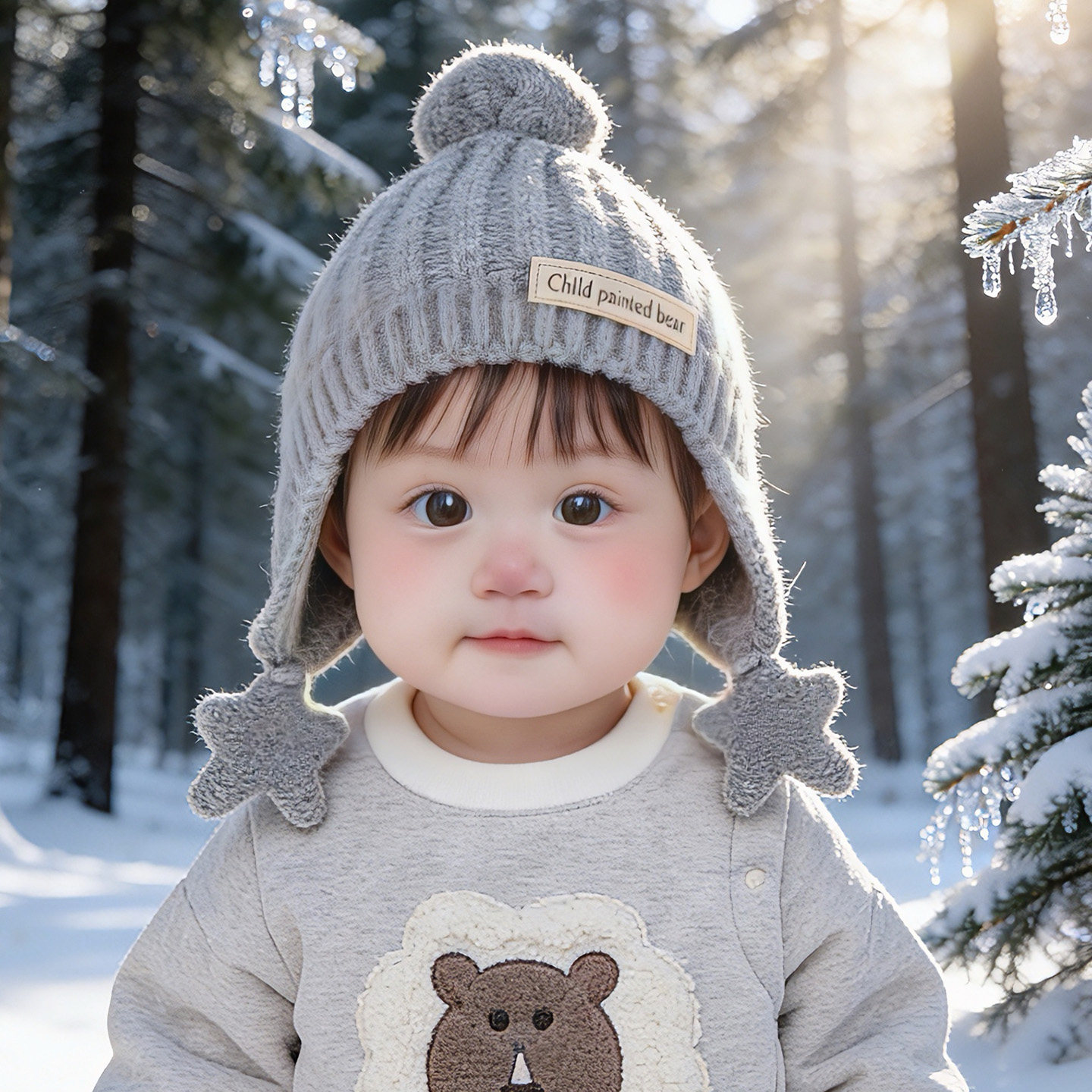 宝宝帽子冬季可爱婴儿男童星星护耳帽保暖秋冬防风女孩针织毛线帽,淘宝优惠券,粉丝福利购,淘宝优惠卷