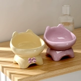 Керамика кошачья миска милая кошачья миска питьевая вода консервированная кошачья пища защищает от переворота шейки матки