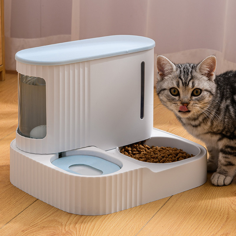 猫碗双碗自动饮水喂食器猫咪食盆吃饭碗水碗猫