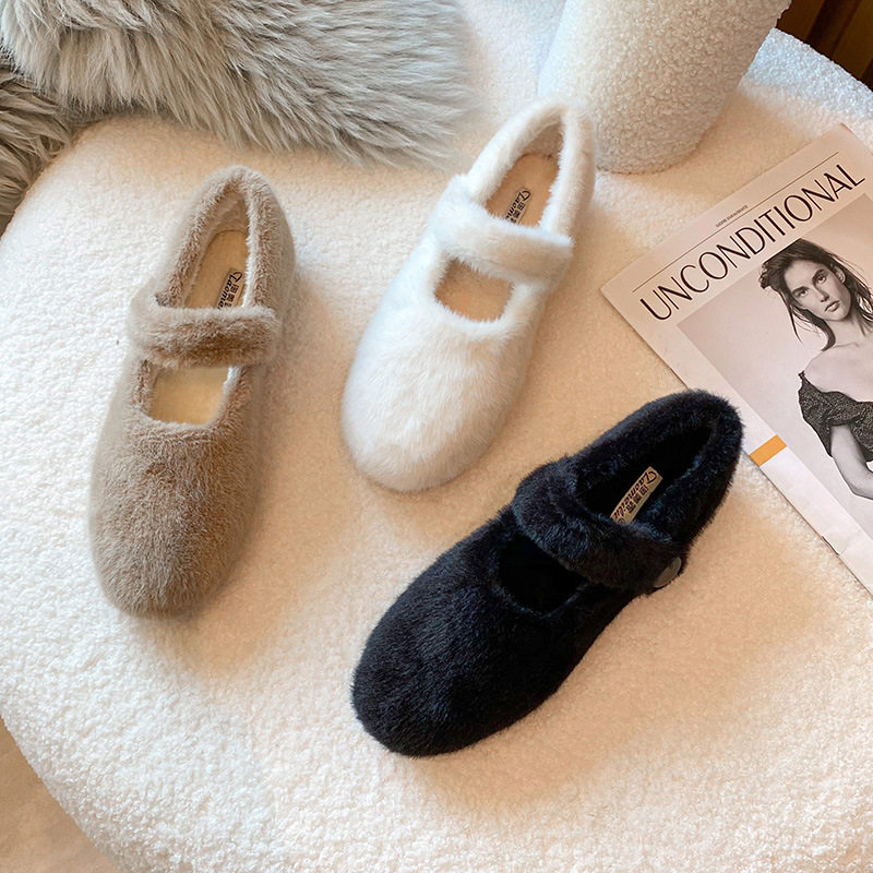 厚底毛毛鞋女外穿秋冬新款水貂毛保暖加绒棉鞋豆豆鞋,淘宝优惠券,粉丝福利购,淘宝优惠卷