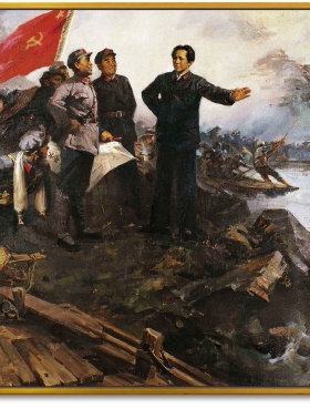 四渡赤水红军长征革命抗日战争油画办公室装饰画展厅会议室壁画