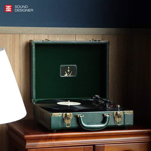 巫牌1900mini黑胶唱片机便携蓝牙音响一体式皮箱留声机新年礼物 - 图0