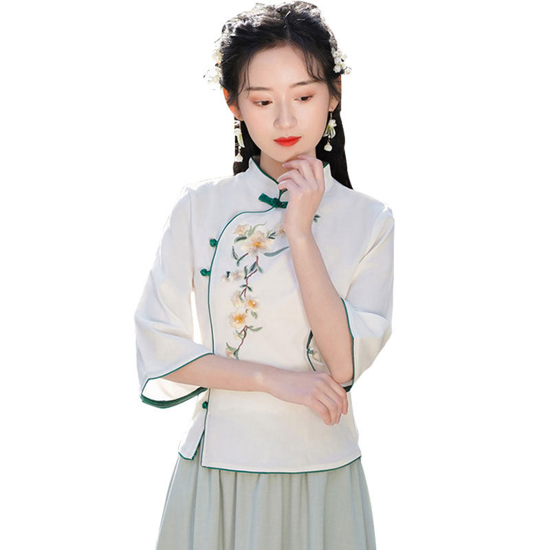 春夏汉服中国风改良中式立领上衣 苏兹柏上衣