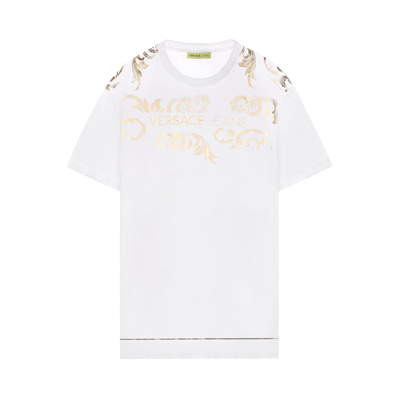 versace /范思哲银色花卉标志t恤 妙思时装国际海外T恤