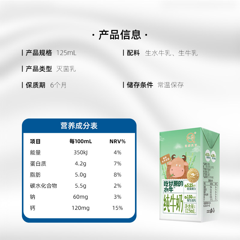 【十月产】认养吃甘蔗的水牛奶125ml*18盒儿童学生水牛乳早餐奶,淘宝优惠券,粉丝福利购,淘宝优惠卷