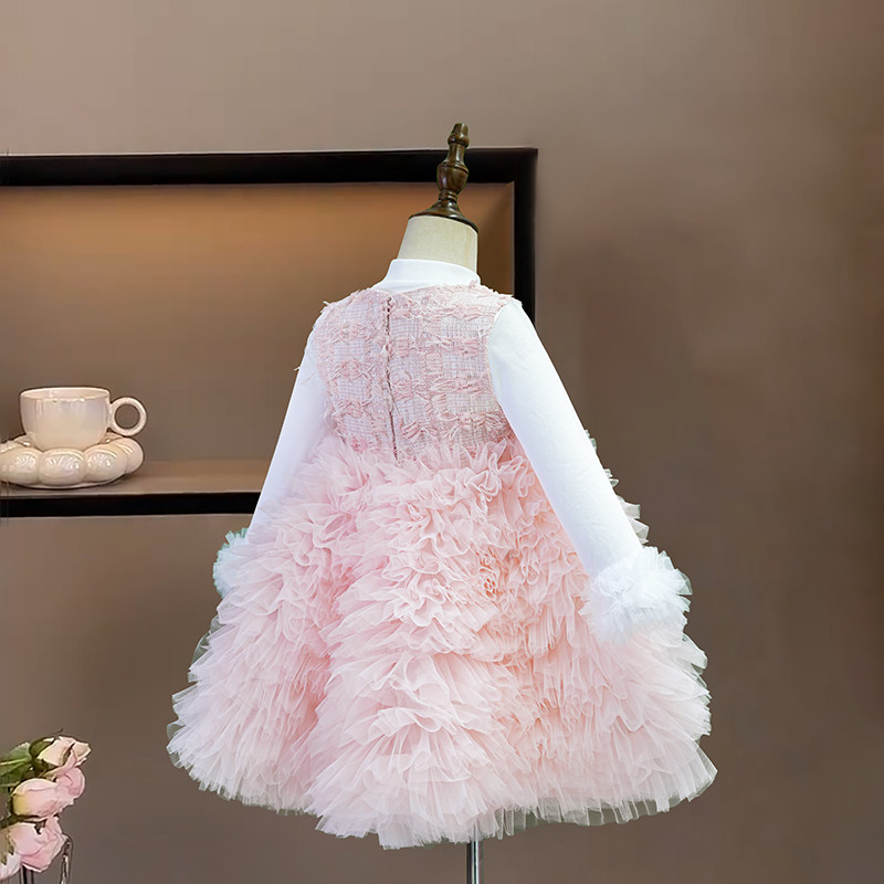 女童连衣裙秋冬款小女孩高级感生日公主裙洋气儿童粉色礼服蓬蓬裙,淘宝优惠券,粉丝福利购,淘宝优惠卷