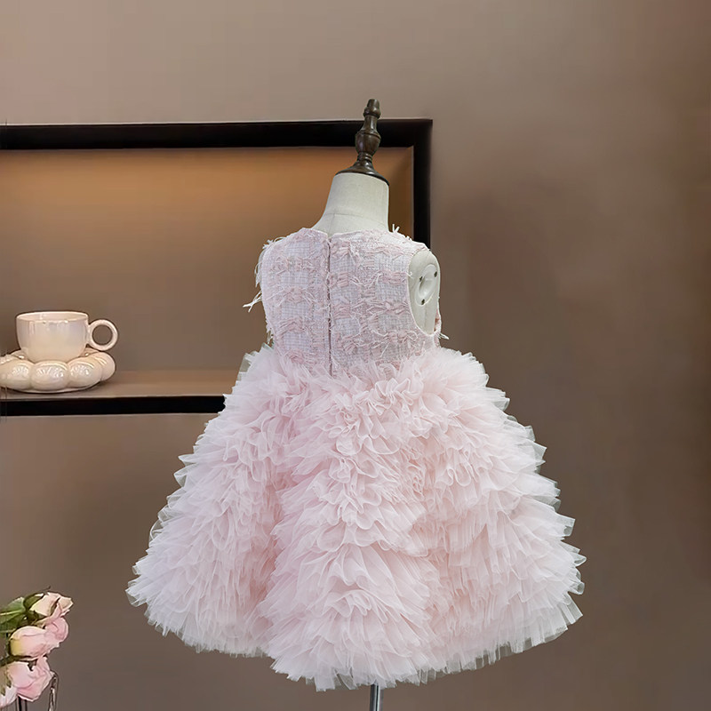 女童连衣裙2025秋冬新款小女孩生日公主裙洋气儿童粉色礼服蓬蓬裙,淘宝优惠券,粉丝福利购,淘宝优惠卷