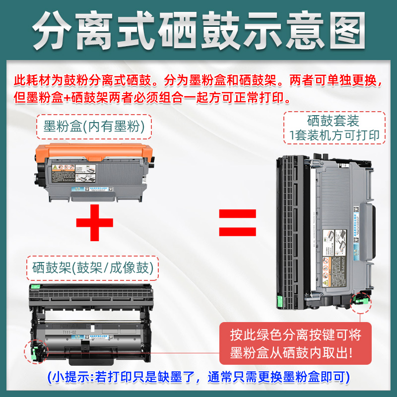 lj2400可加粉墨鼓通用联想LJ2400激光打印机粉仓LT2641大容量墨粉盒2441碳粉盒Lenovo原装兼容鼓LD2441硒鼓架-图1