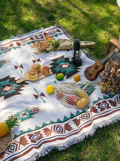 ins ethnic style picnic mat moisture-proof mat thickened outdoor tablecloth floor mat tent camping blanket mat picnic cloth cushion picnic cloth