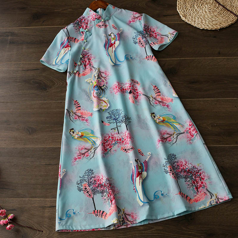 孕妇旗袍怀孕期夏年轻款改良连衣裙 佳苑蝶旗袍