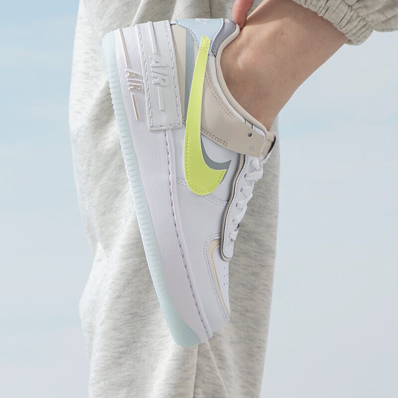 耐克女鞋Nike Air Force 1 AF1马卡龙白绿空军一号板鞋FB7582-100-图0