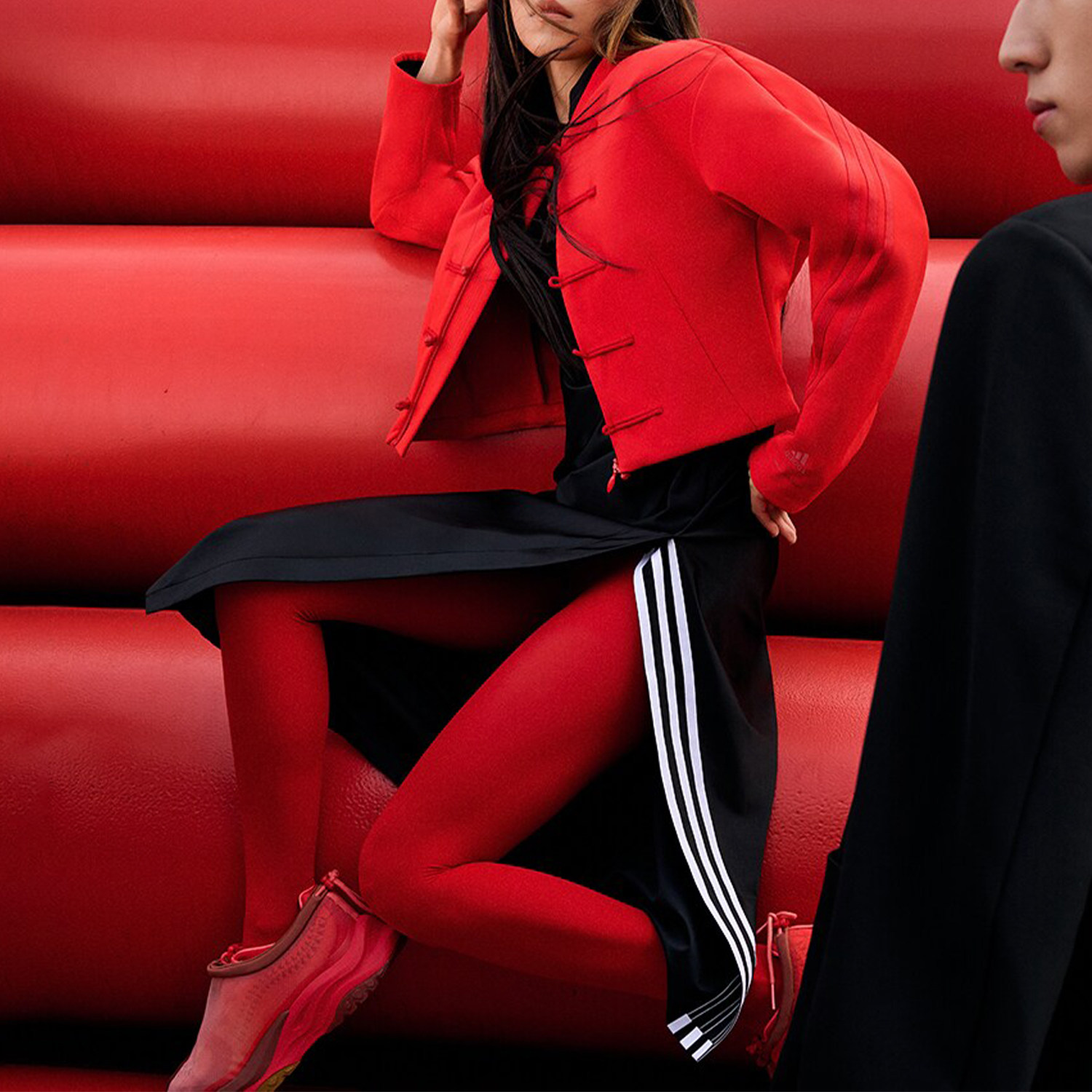 Adidas阿迪达斯正品W SGY DRESS女士侧开叉优雅长袖连衣裙JF6666,淘宝优惠券,粉丝福利购,淘宝优惠卷