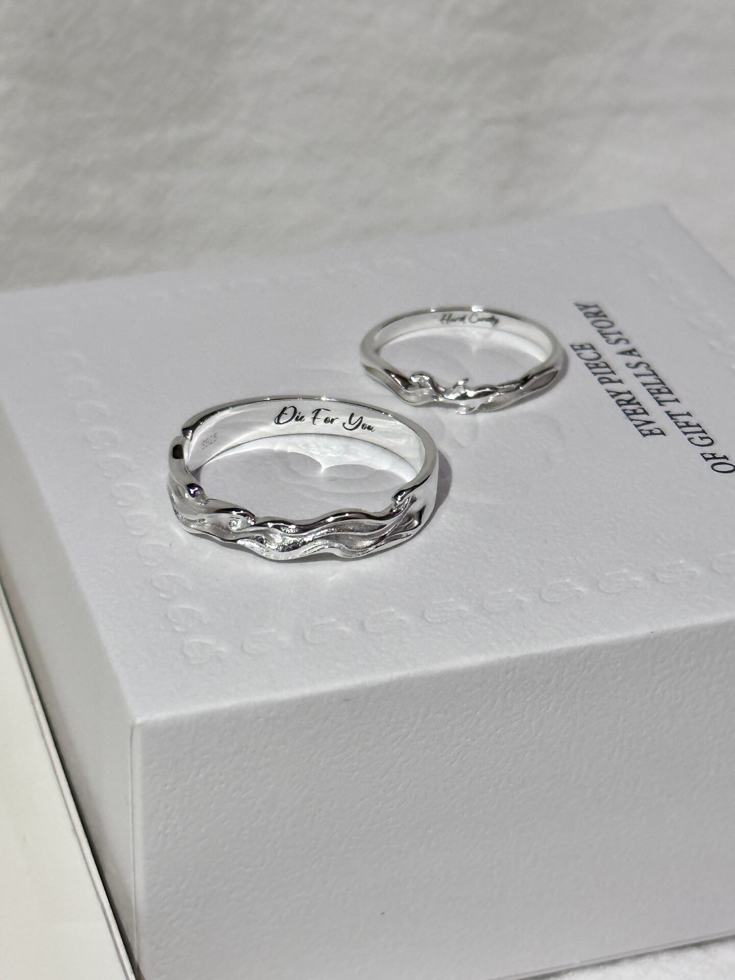 Bell Customized/Xinhe Couple Ring S925 Sterling Silver Closed Ring Anniversary Gift for Girlfriend