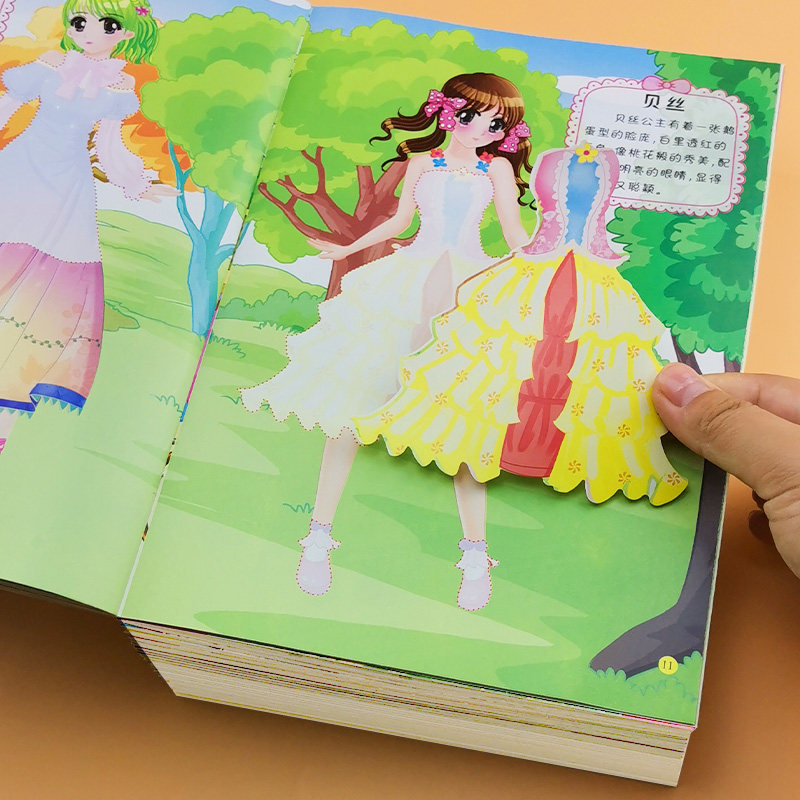 公主换装贴纸书芭比娃娃爱莎女孩换衣服幼儿童卡通益智玩具贴贴画,淘宝优惠券,粉丝福利购,淘宝优惠卷
