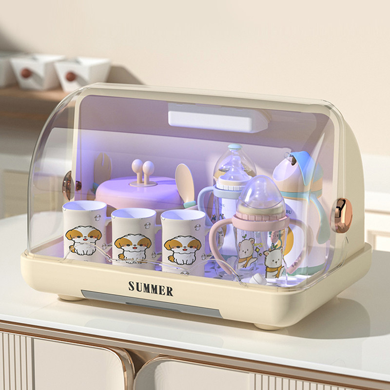 消毒奶瓶收纳箱沥水架防尘带盖辅食工具收纳柜婴儿宝宝餐具收纳盒,淘宝优惠券,粉丝福利购,淘宝优惠卷