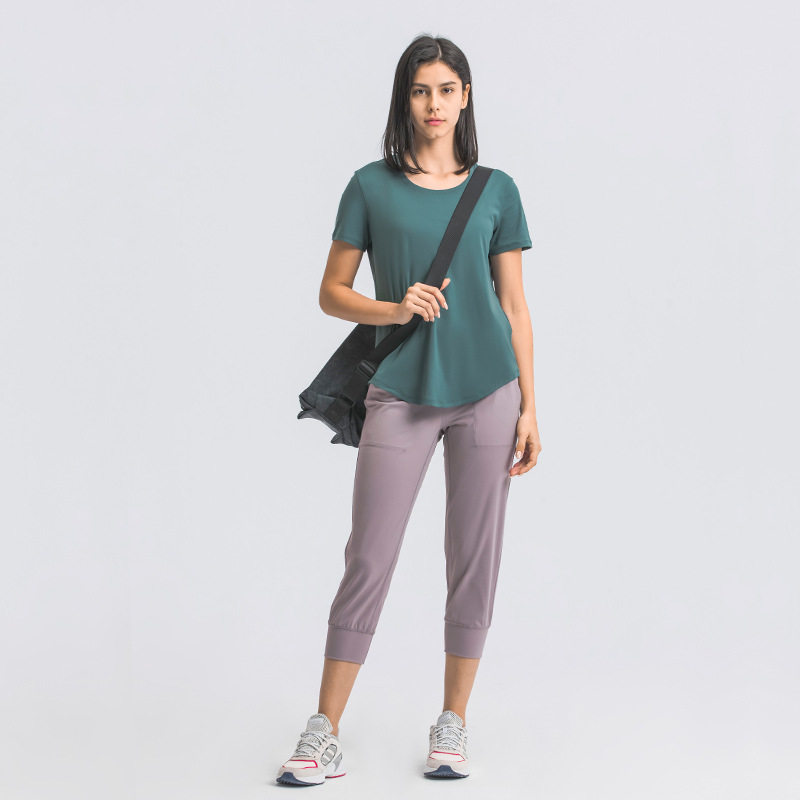 裸感瑜伽服上衣女夏短袖宽松透气跑步罩衫速干健身衣运动T恤,淘宝优惠券,粉丝福利购,淘宝优惠卷