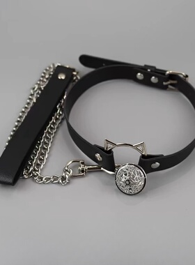 劲黑成人铃铛项圈男款牵引绳