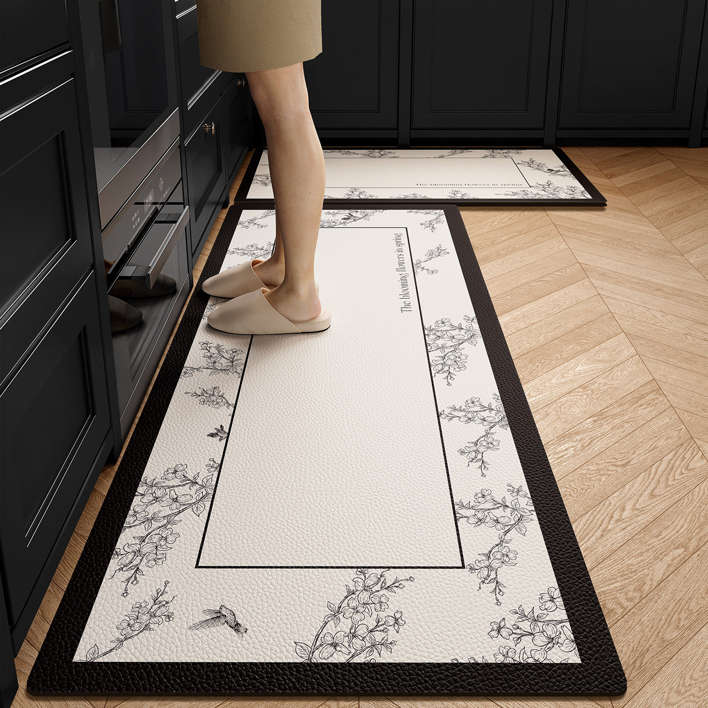 厨房地垫防滑防油可擦免洗耐脏pvc脚垫2025新款高端灶台专用地毯 - 图2