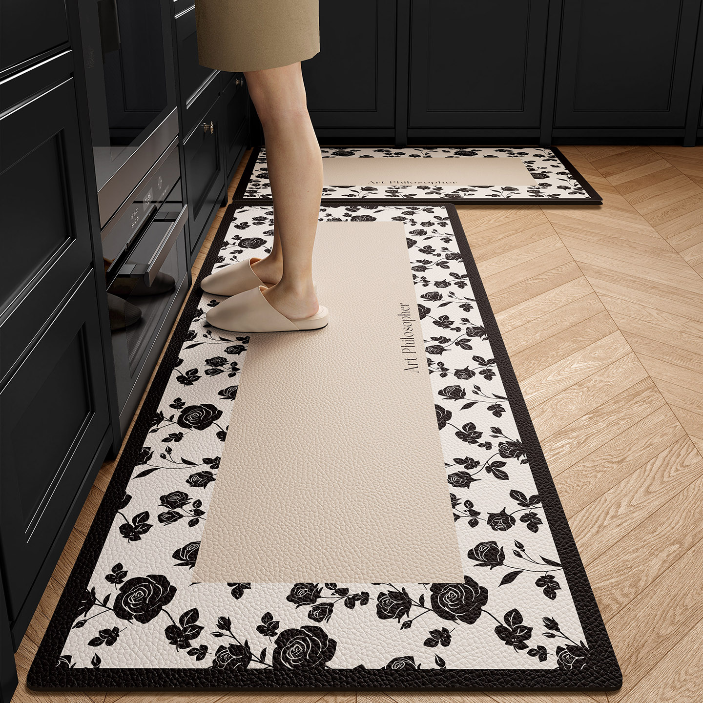 厨房地垫防滑防油可擦免洗耐脏pvc脚垫2025新款高端灶台专用地毯 - 图0