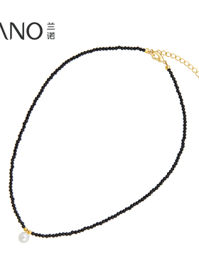 兰诺珍珠吊坠水晶项链女款