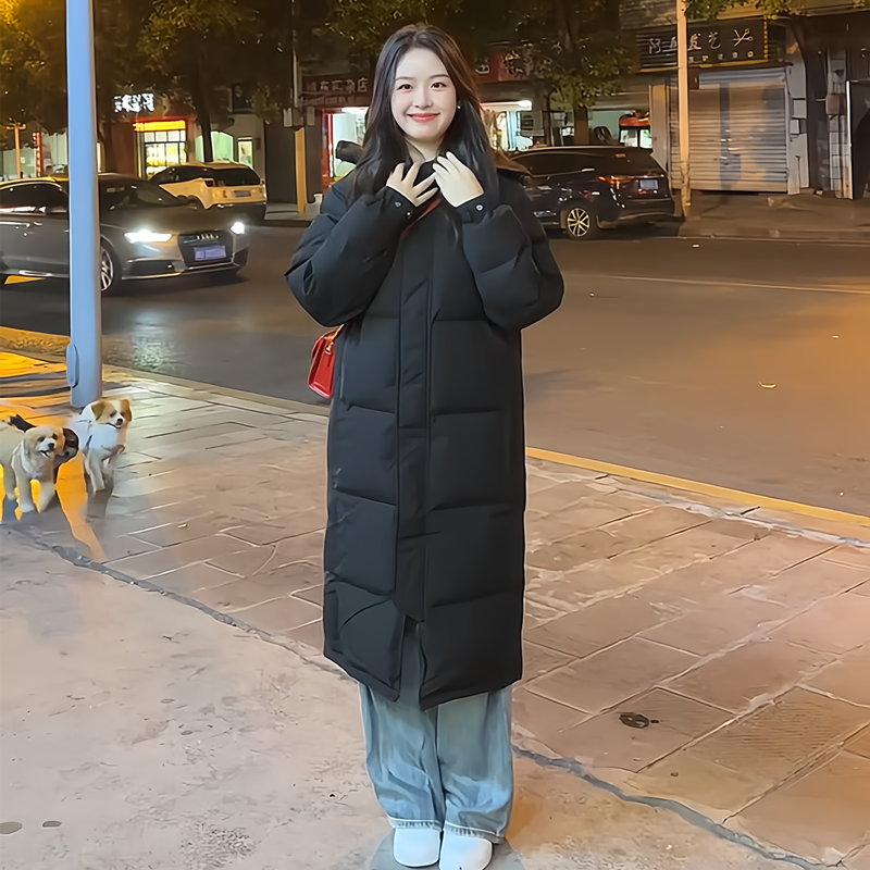 韩系冬装长款过膝中戏羽绒棉袄女加厚2025新款超好看洋气棉衣棉服 - 图1