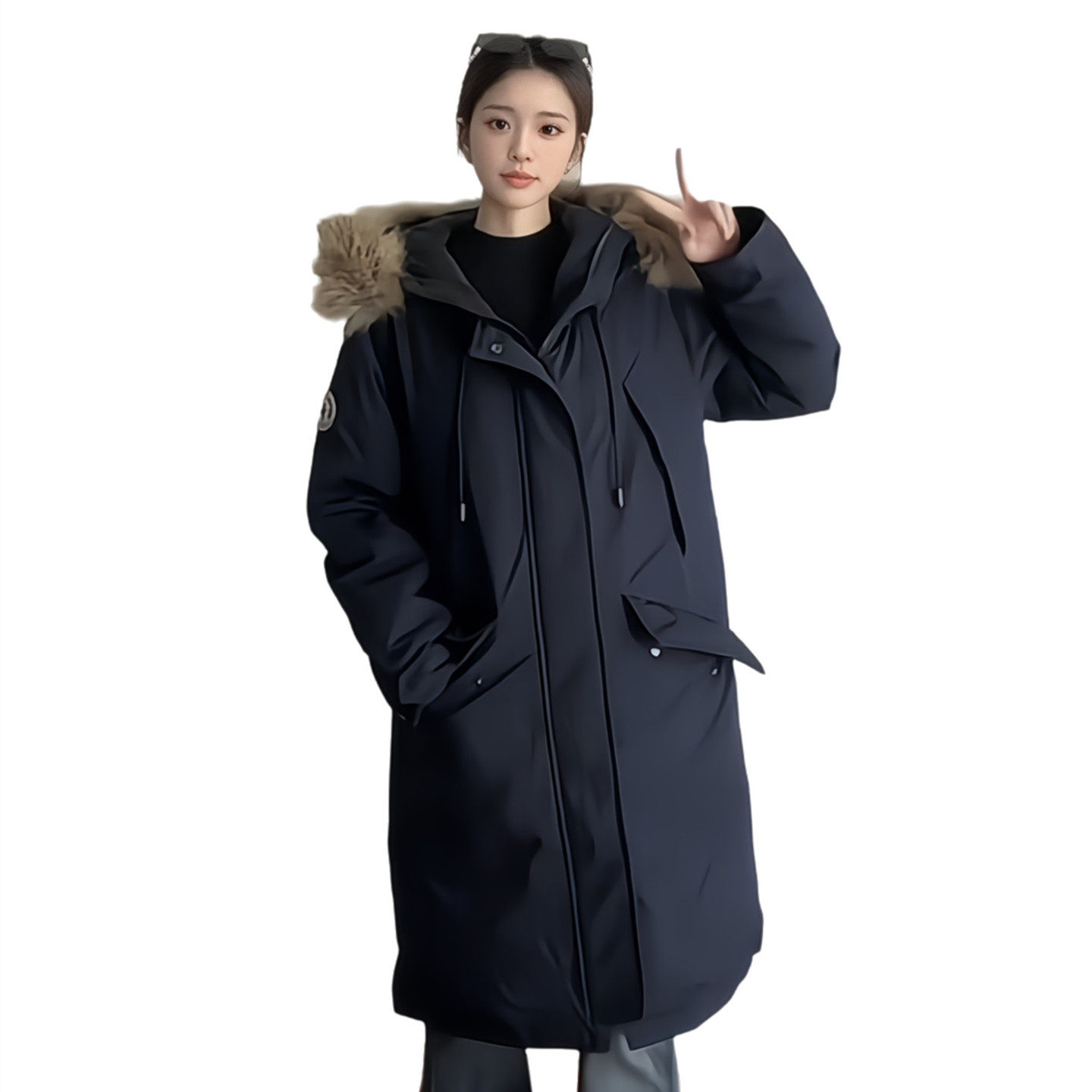 韩系学院风工装派克大毛领羽绒棉袄女冬2025年巨好看超火棉服外套,淘宝优惠券,粉丝福利购,淘宝优惠卷