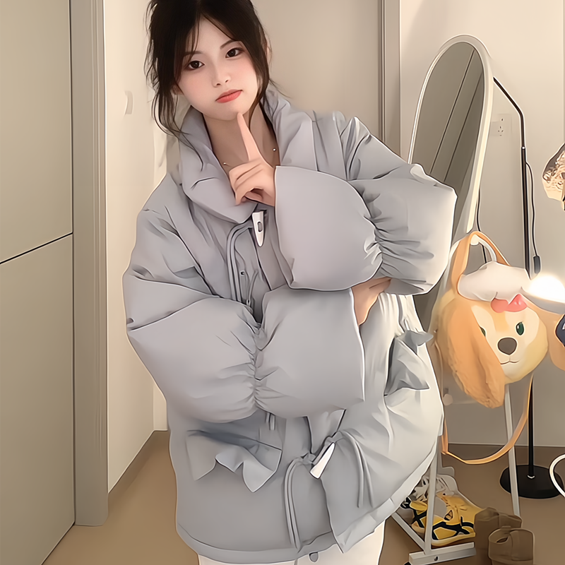 超好看奶呼呼牛角扣短款羽绒棉袄女2025冬季新款小个子加厚面包服,淘宝优惠券,粉丝福利购,淘宝优惠卷