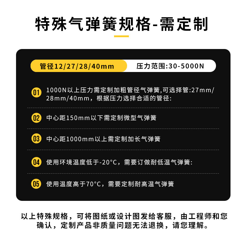 气弹簧液压撑杆窗户伸缩支撑杆床用重型上翻门气动杆加粗机械气撑-图1